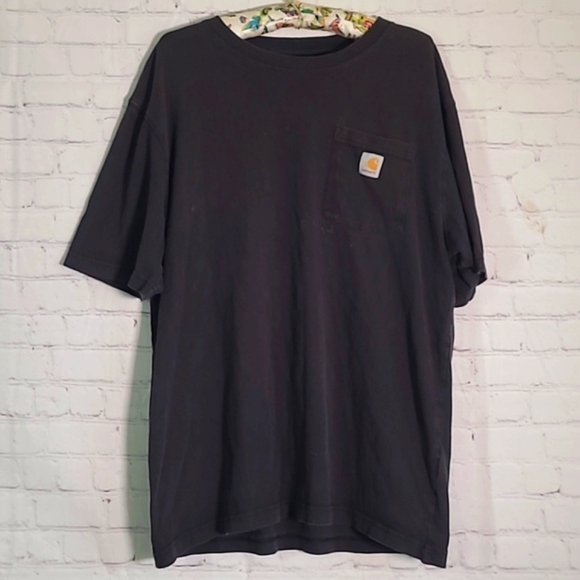 Carhartt Classic Black Distressed Worn Original Fit Tee Tshirt Mens Size Large - Picture 1 of 13